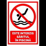 Indicator este interzis saritul in piscina